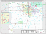 South Bend Metro Area Wall Map Premium Style